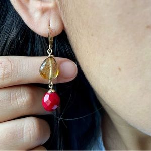 24k gold plated leverback earrings